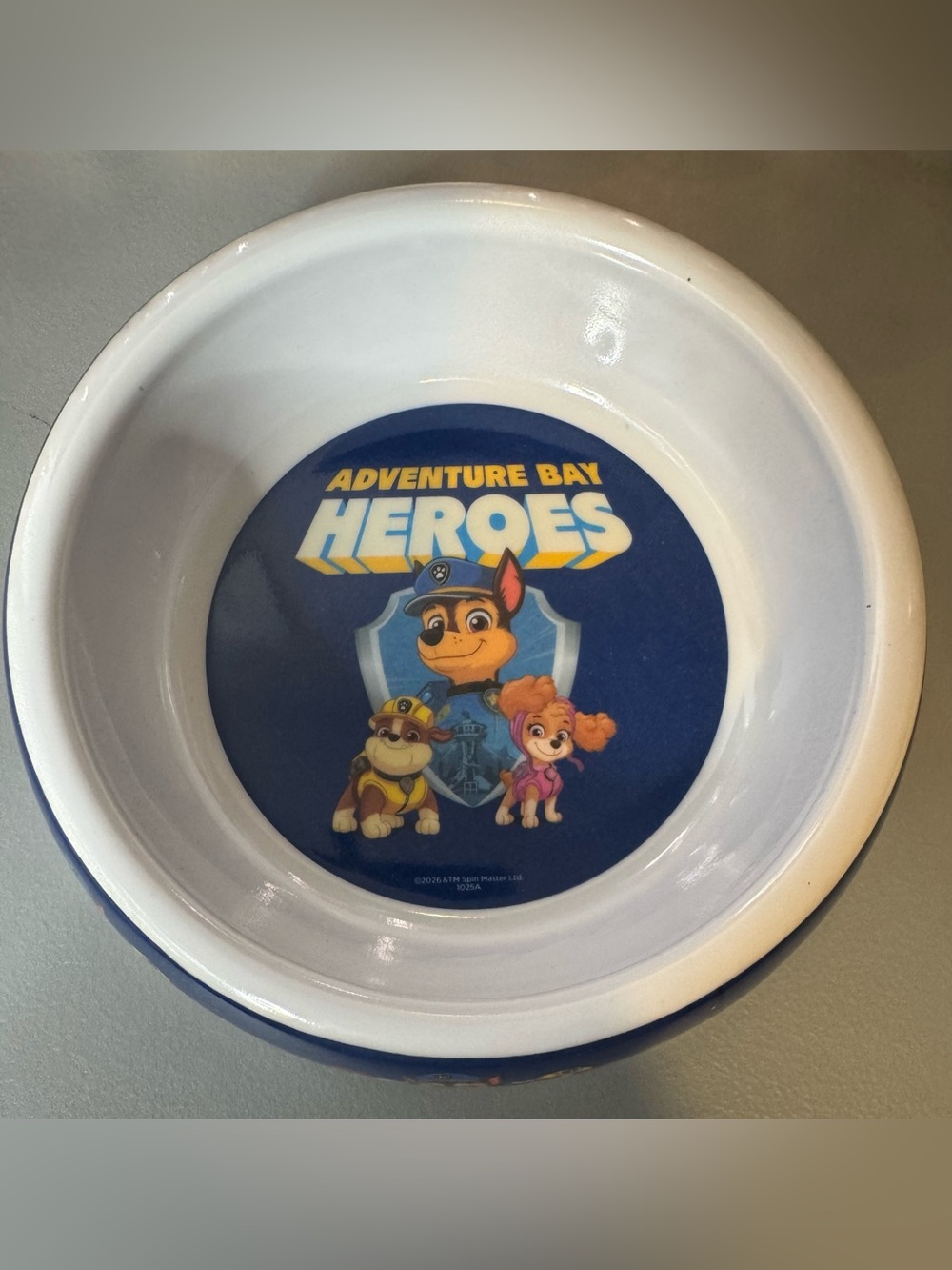 Nickelodeon PAW Patrol Pet Bowl Blue and White feeding chase marshal graphic